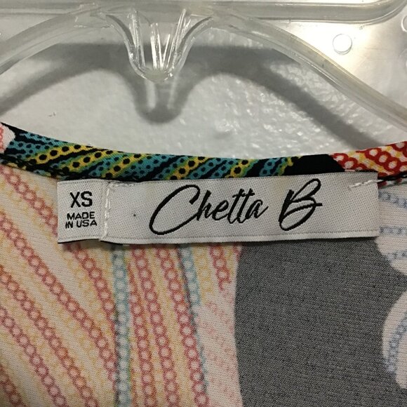 Chetta B Tropical Patterned V-Neck Dress Size XS - Picture 7 of 9